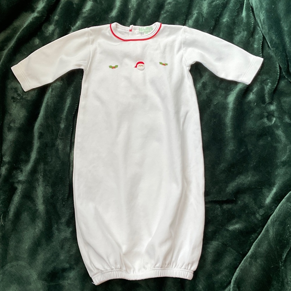 Baby Threads White Sleep Sack with Red and Green Accents